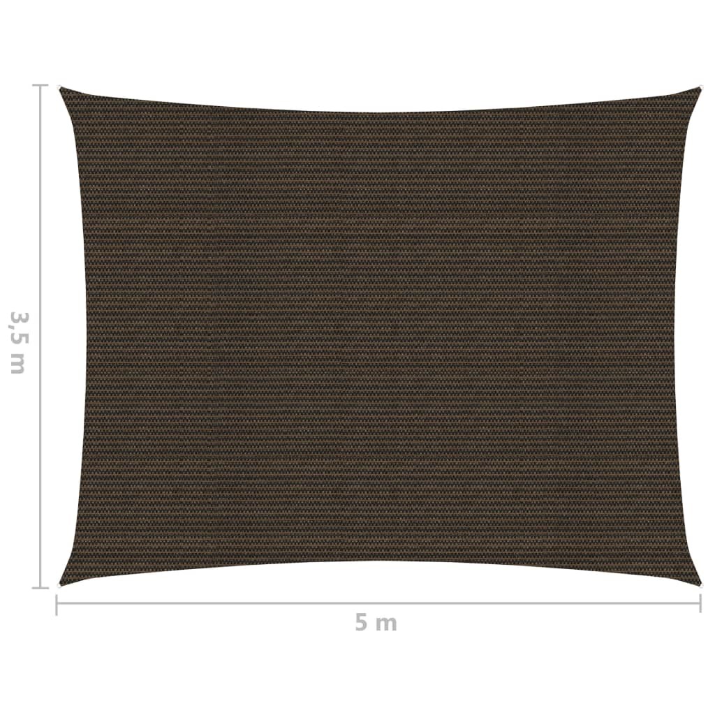 Sunshade Sail 160 g/m² Brown 3.5x5 m HDPE